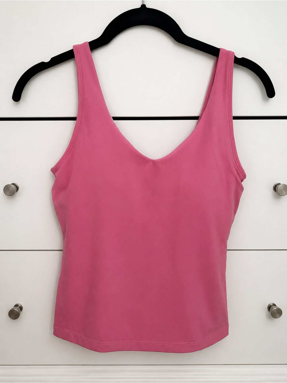 Women’s Pink Athletic Longline Tank with built in bra